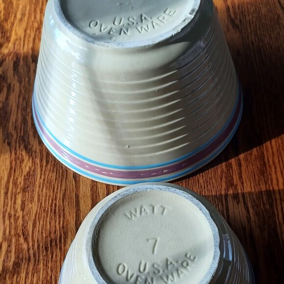 WATT USA Pottery Two Yellow-ware Beehive Bowls #7 & #9 - Picture 3 of 7